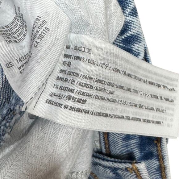 Abercrombie & Fitch The Mom Short High Rise 25 0 Distressed Denim Cutoffs Light - Picture 6 of 6